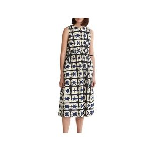 Toast Ink & Air Cotton Drawstring Ikat Dress